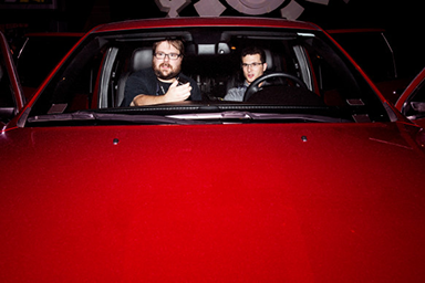 Karl Koscher and Ian Foster of UCSD in a car