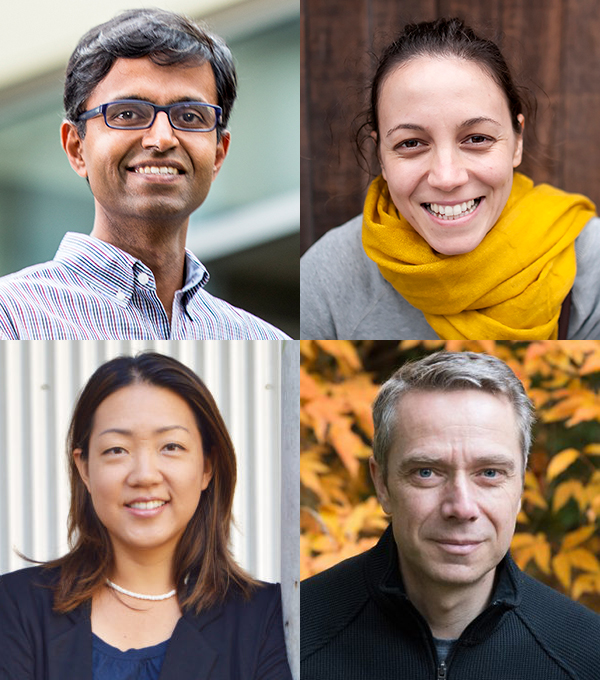 Portraits of team members, clockwise from top left: Sidd Srinivasa, Maya Cakmak, Dieter Fox, Leila Takayama