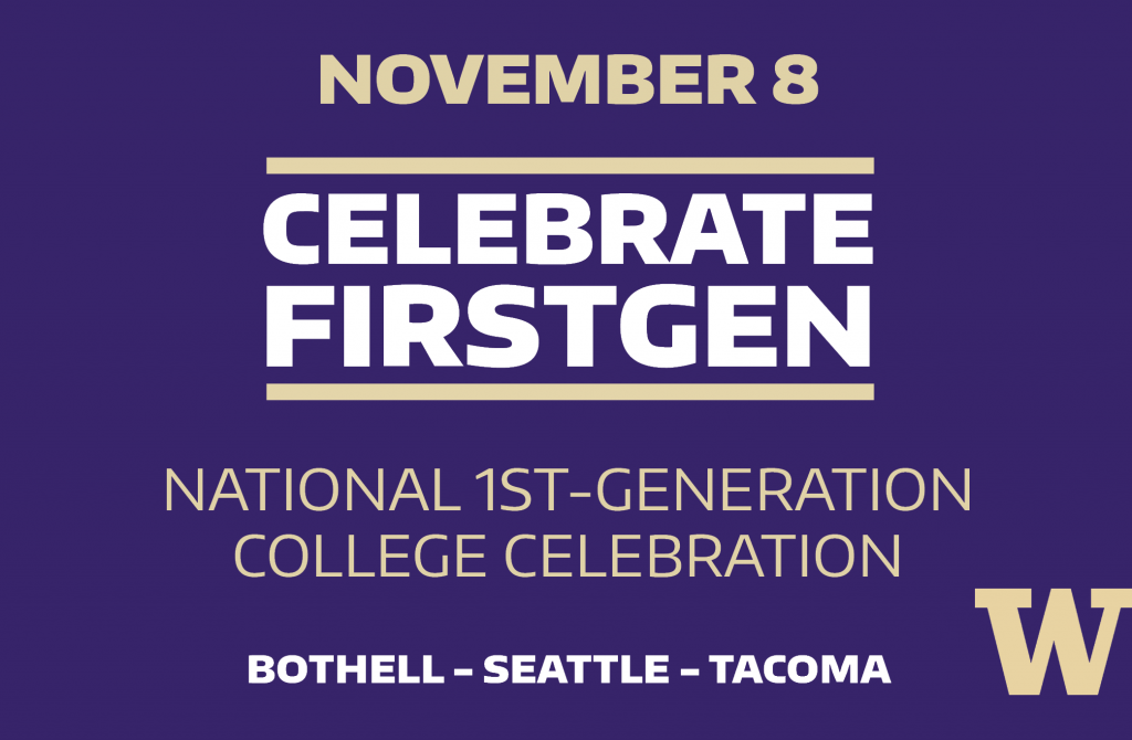 UW's celebrate First-Generation logo with the date, Nov. 8. 