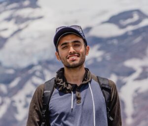 Mohit Shridhar in front of a mountain