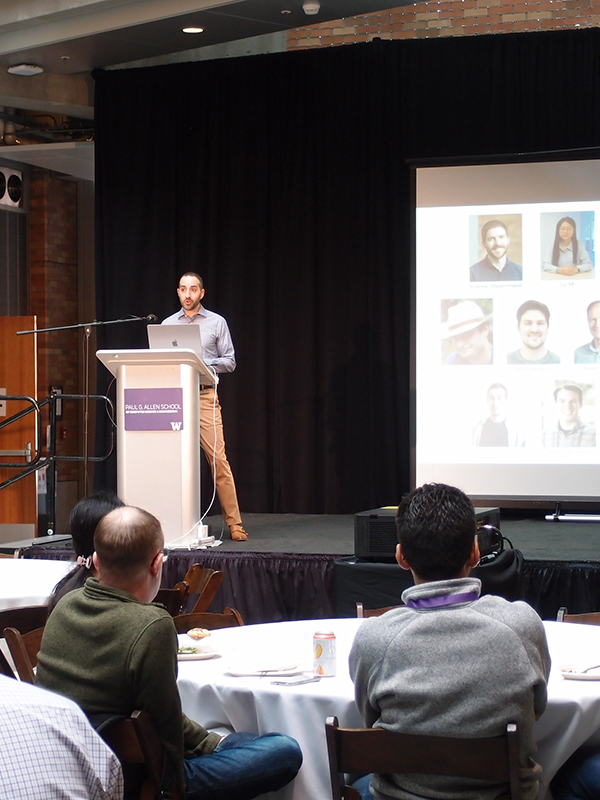 Professor Matt Golub presenting his luncheon keynote about neuroscience and machine learning.